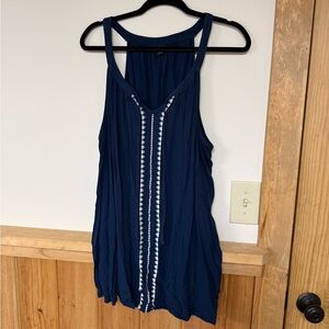 Torrid Dark Blue Tank Top with White Detailing